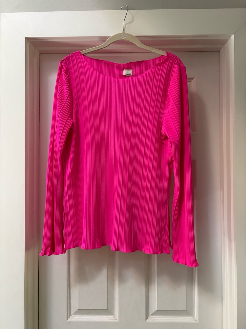 a new day Hot Pink Pleated Long-Sleeve Tee